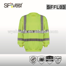 sweatshirt high visibility relecitve safety clothing ,100% polyester fleece , EN ISO 20471 CLASS 3